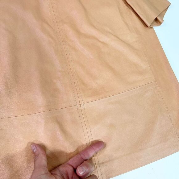 Truth and Pride Shirt Womens XS Blush Peach Leather Back Zip T-Shirt Style - Picture 2 of 9